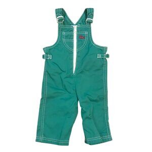 Izod Lacoste Infant Toddler Green Overalls Crocodile Alligator 12 Months Vintage